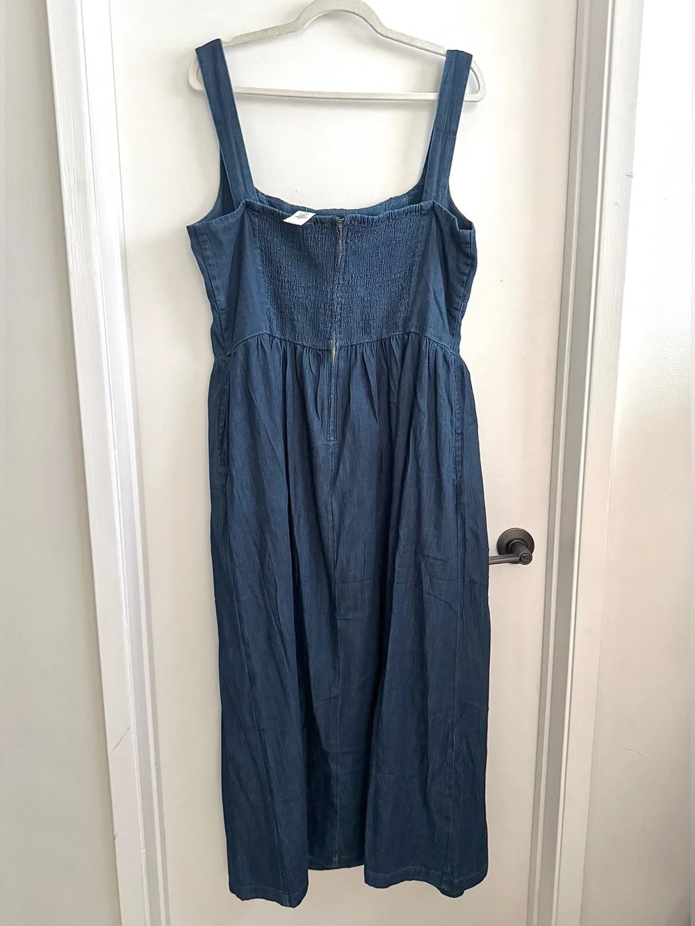 NWT Gap Denim Drop-Waist Corset Midi Dress XL